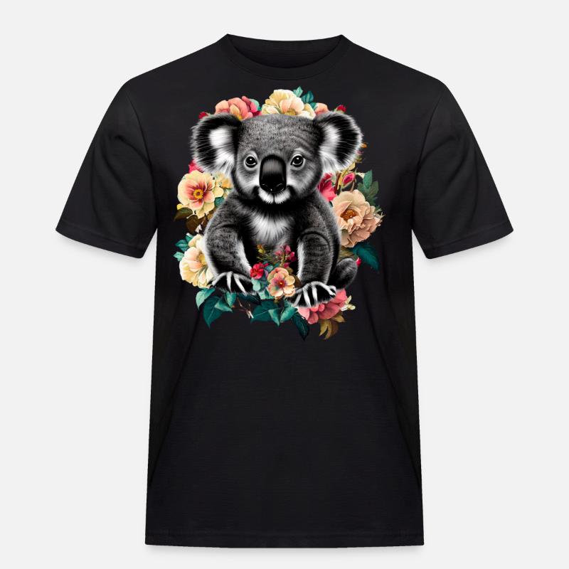 Koala - Männer Workwear T-Shirt - Schwarz