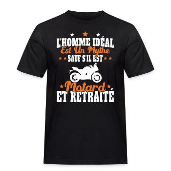 Motard Et Retraité - T-shirt Workwear homme - noir - Devant - AI Model Male 178 light (178cm)