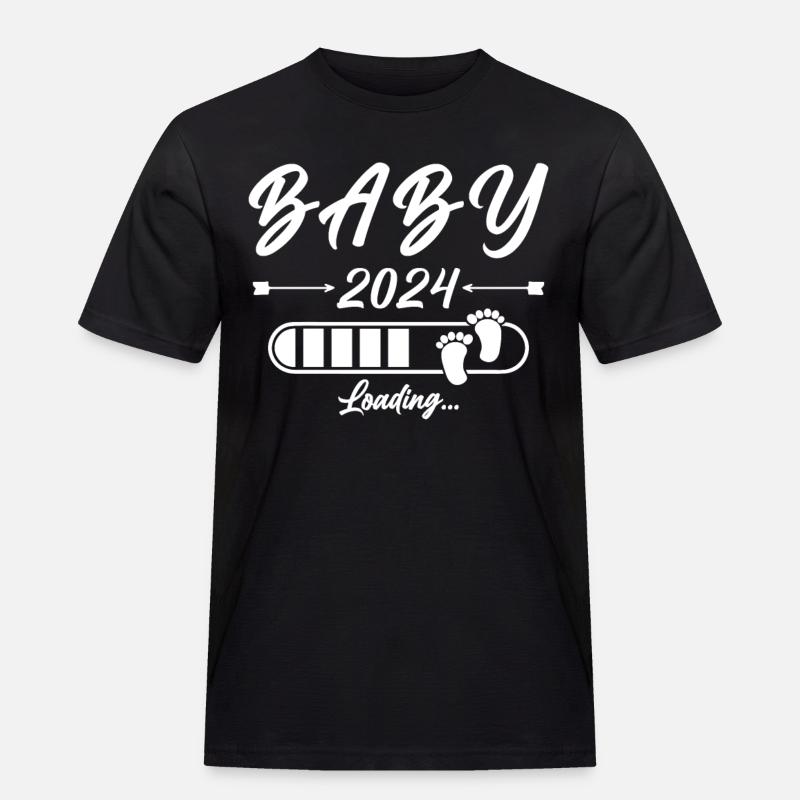 Baby 2024 loading - Männer Workwear T-Shirt - Schwarz