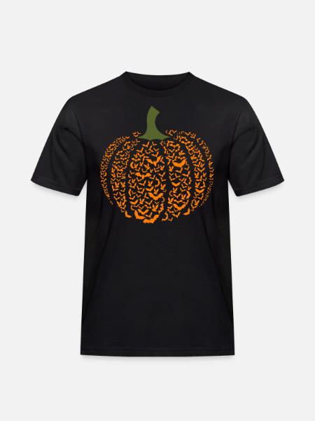 Halloween design bats in a pumpkin to scare - Men's Workwear T-Shirt - black