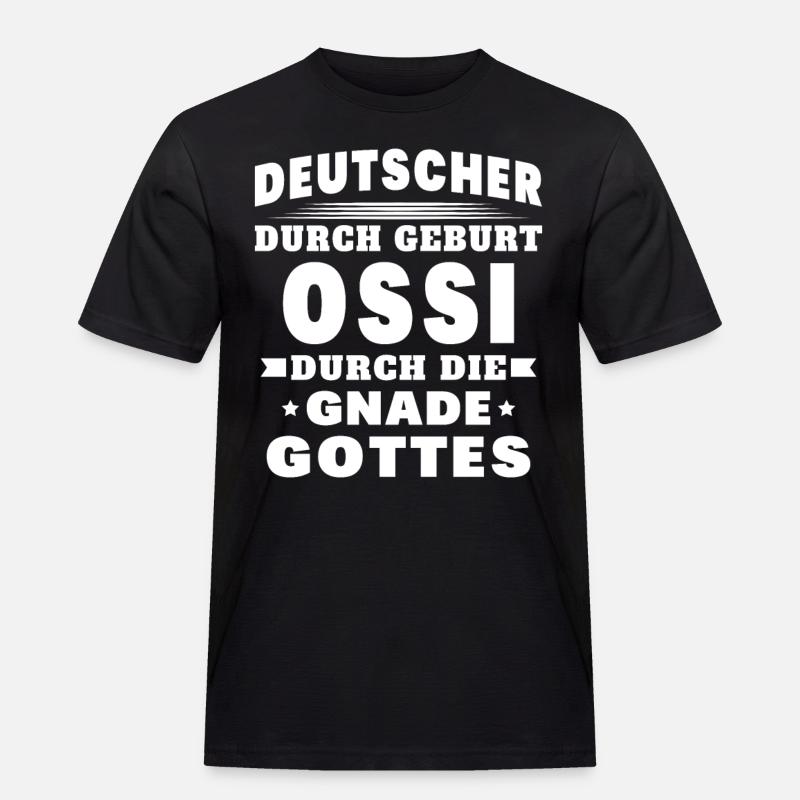 Ossi Ostdeutscher Sachsen - Männer Workwear T-Shirt - Schwarz