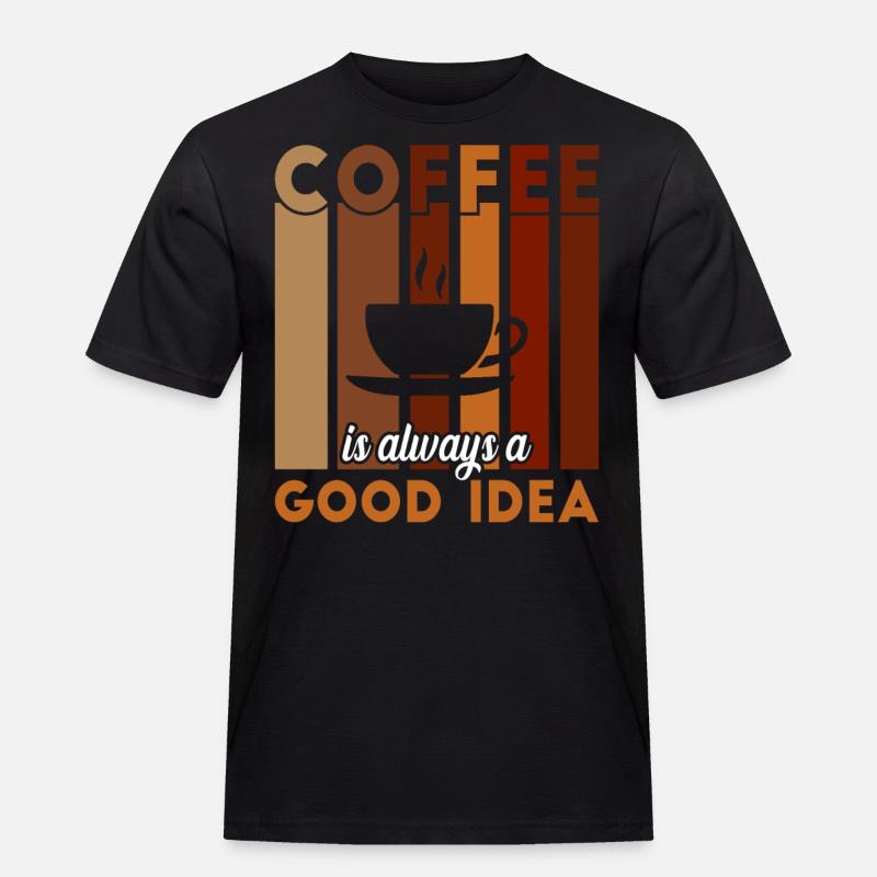 Kaffee - Männer Workwear T-Shirt - Schwarz