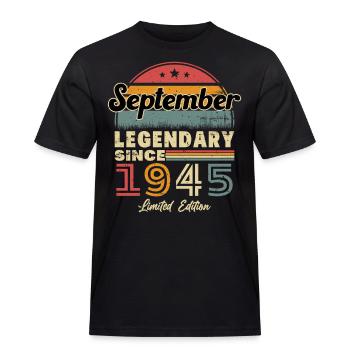 Septembre 1945 Vintage Retro Cadeau d’anniversaire - T-shirt Workwear homme - noir - Devant - AI Model Male 178 light (178cm)