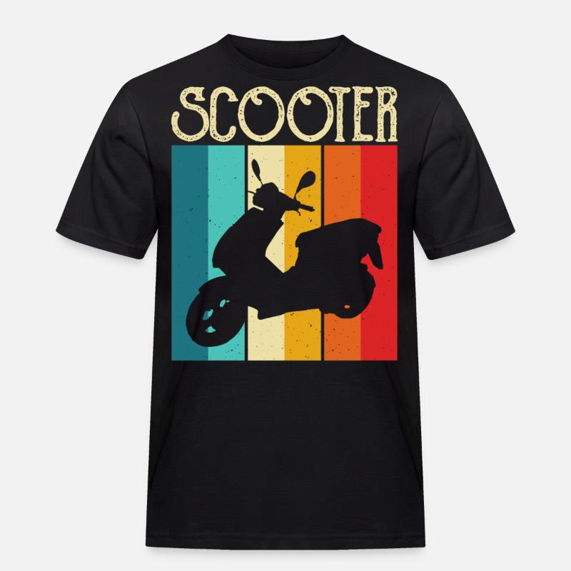 Roller Rollerfahrer Motorroller - Männer Workwear T-Shirt - Schwarz