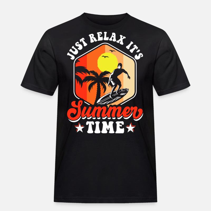 Surfen Surfer - Männer Workwear T-Shirt - Schwarz