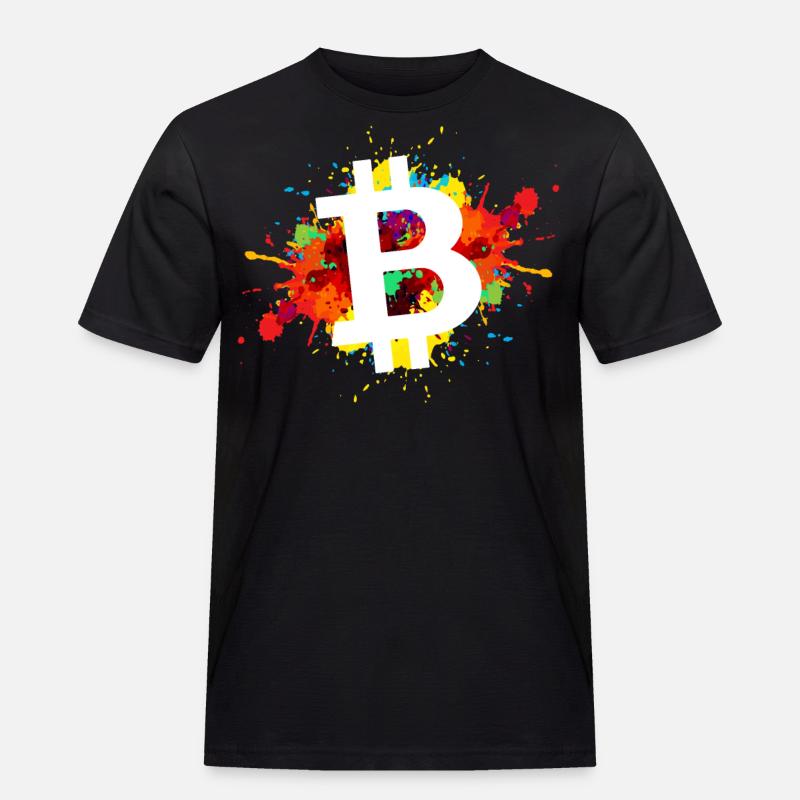 Bitcoin Krypto Kryptowährung - Männer Workwear T-Shirt - Schwarz