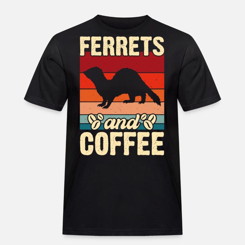 Frettchen - Männer Workwear T-Shirt - Schwarz