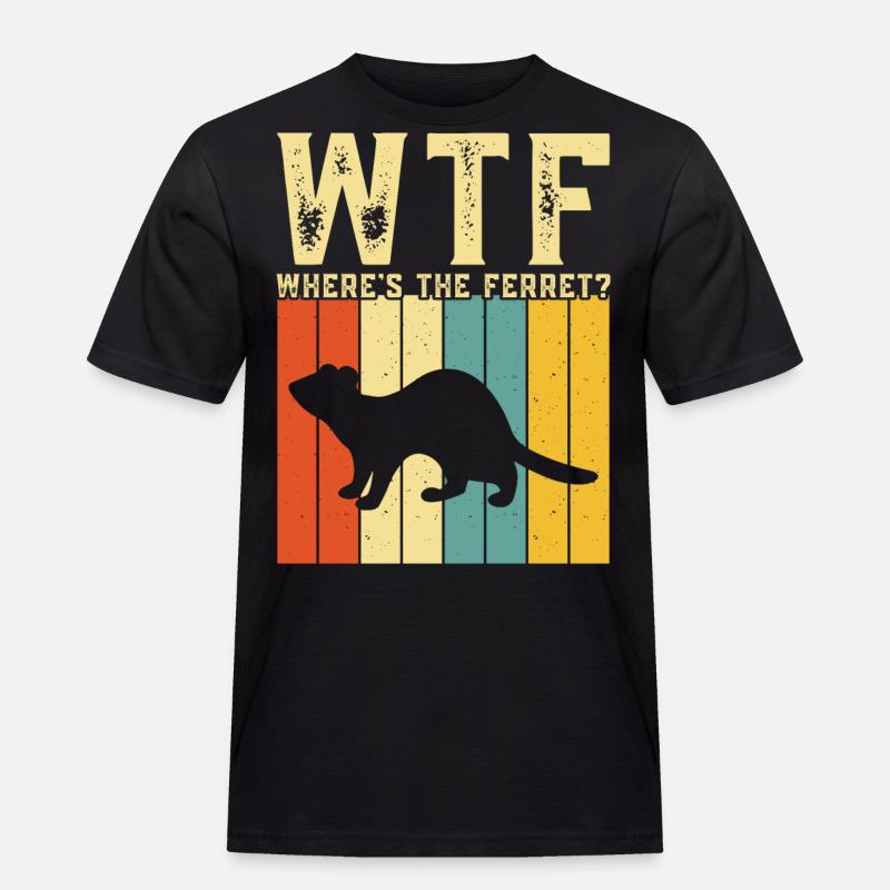 Frettchen - Männer Workwear T-Shirt - Schwarz