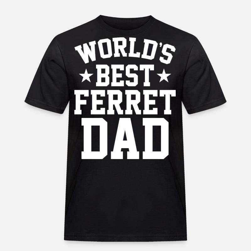Frettchen Papa - Männer Workwear T-Shirt - Schwarz