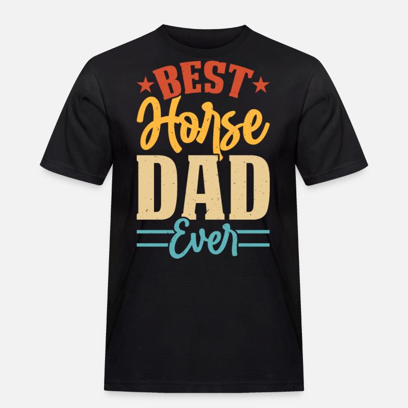 Pferde Papa - Männer Workwear T-Shirt - Schwarz