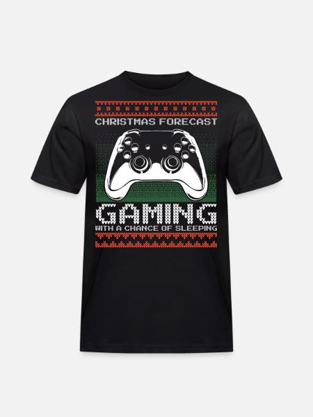 Rolig Julprognos Spelkontroll Ful - Arbets-T-shirt herr - svart