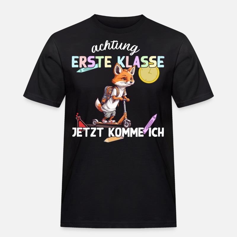Fuchs Erstklässler Einschulung Schulstart Design - Männer Workwear T-Shirt - Schwarz
