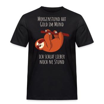 Ich schlaf weiter - Faultier Schlafshirt Damen - Männer Workwear T-Shirt - Schwarz - Vorne - AI Model Male 178 light (178cm)
