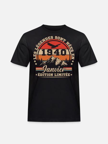 Birthday gift born in January 1940 - Men's Workwear T-Shirt - black