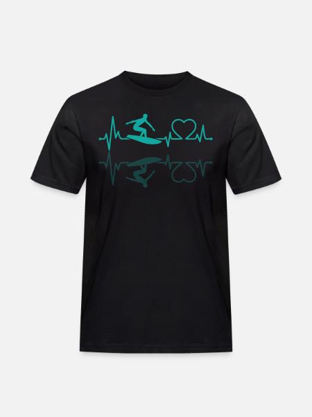 Wasserski Herzschlag - Männer Workwear T-Shirt - Schwarz