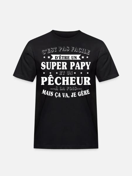 Super-Opa und Fischer-Geschenk - Männer Workwear T-Shirt - Schwarz