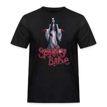 Spooky Babe Retro Bloody Costume d’horreur pour femmes - T-shirt Workwear homme - noir - Devant - AI Model Male 178 light (178cm)