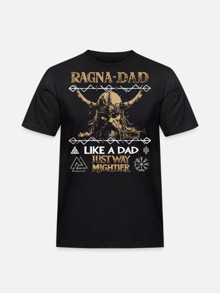 RAGNA-DAD Mægtig viking til fars dag - Herre Workwear T-Shirt - sort