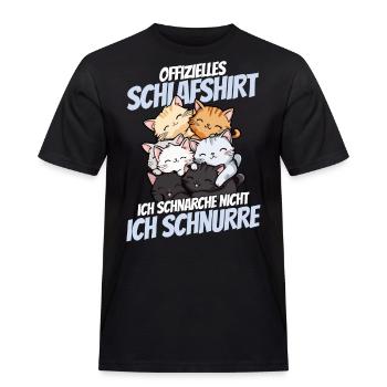 lustOffizielles Schlafshirt - Niedliche Katzenfami - Männer Workwear T-Shirt - Schwarz - Vorne - AI Model Male 178 light (178cm)
