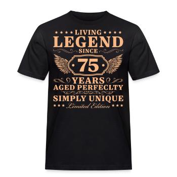75 Jahre Vintage Einzigartig 75. Geburtstag - Männer Workwear T-Shirt - Schwarz - Vorne - AI Model Male 178 light (178cm)