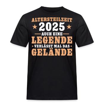 Altersteilzeit 2025 Angehender Ruhestand - Männer Workwear T-Shirt - Schwarz - Vorne - AI Model Male 178 light (178cm)