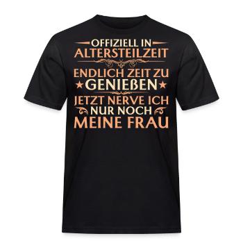 Altersteilzeit Rentenalter Ehemann Frührente - Männer Workwear T-Shirt - Schwarz - Vorne - AI Model Male 178 light (178cm)