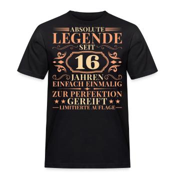 16 Jahre Einfach Einmalig 16. Geburtstag - Männer Workwear T-Shirt - Schwarz - Vorne - AI Model Male 178 light (178cm)