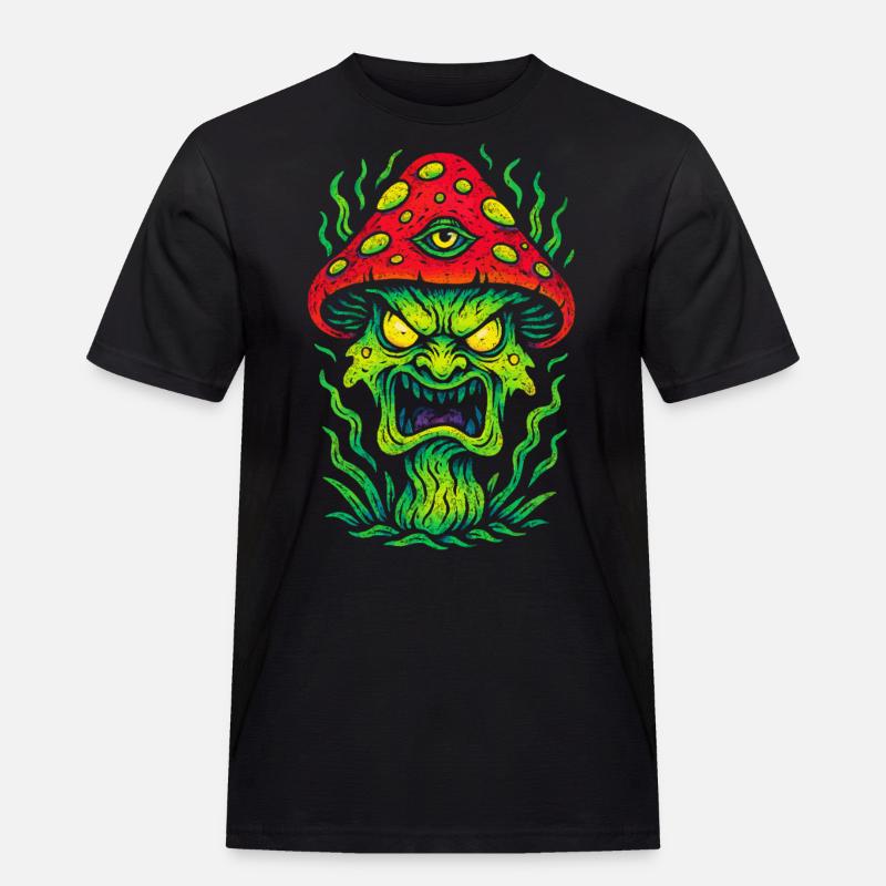 Psycho Toadstool with Third Eye - Men's Workwear T-Shirt - black