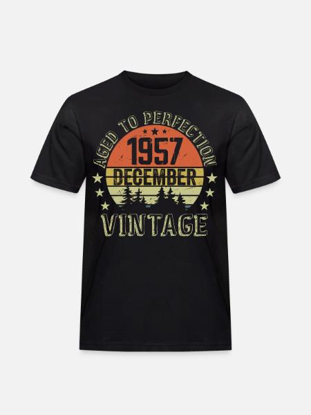 Retro Birthday Gift - Born In December 1957 - Men's Workwear T-Shirt - black