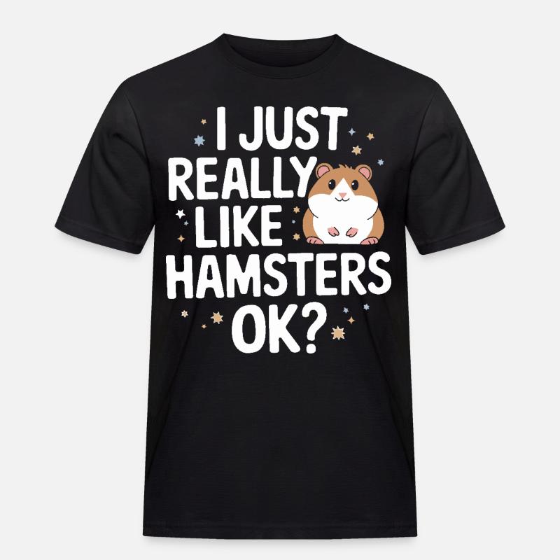 Hamster - Männer Workwear T-Shirt - Schwarz
