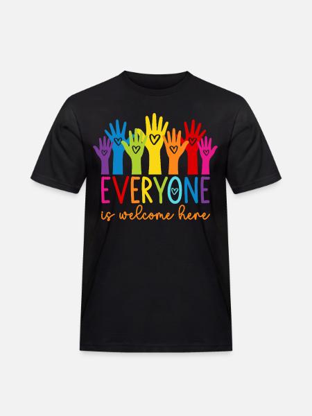 Everyone is welcome here - Men's Workwear T-Shirt - black