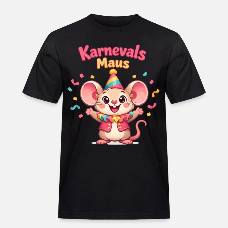 Karnevalsmaus Kölsche Mädsche – Kölle Alaaf - Männer Workwear T-Shirt - Schwarz