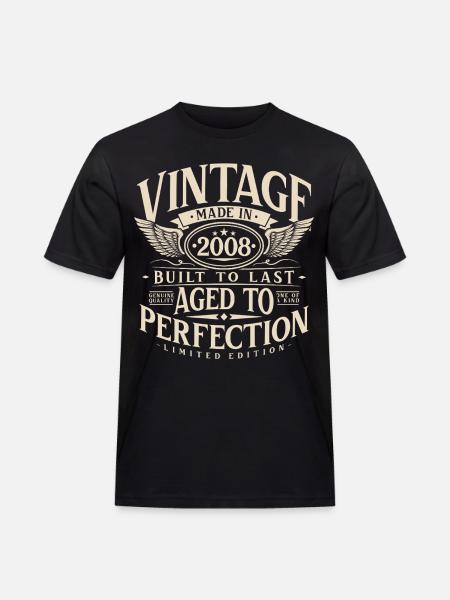 Vintage 2008 Vintage fødselsdag Retro Gave - Herre Workwear T-Shirt - sort