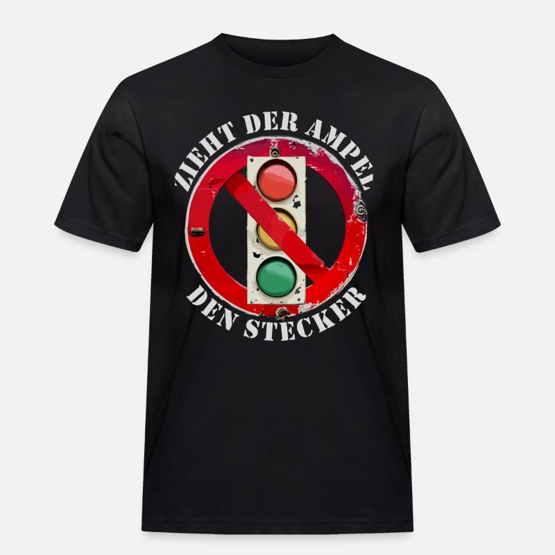 Zieht der Ampel den Stecker - Männer Workwear T-Shirt - Schwarz