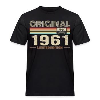 Original 1961 Jahrgang 1961 Retro Geburtstag 1961 - Männer Workwear T-Shirt - Schwarz - Vorne - AI Model Male 178 light (178cm)