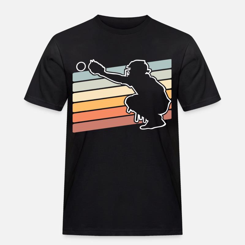 Baseball - Männer Workwear T-Shirt - Schwarz