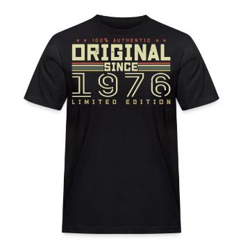 Original 1976 Retro 1976 Geburtstagsgeschenk 1976 - Männer Workwear T-Shirt - Schwarz - Vorne - AI Model Male 178 light (178cm)