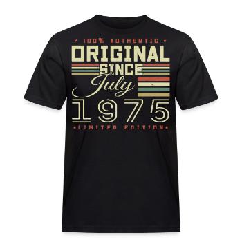 Juli 1975 Geburtstag Juli 1975 Juli 1975 - Männer Workwear T-Shirt - Schwarz - Vorne - AI Model Male 178 light (178cm)