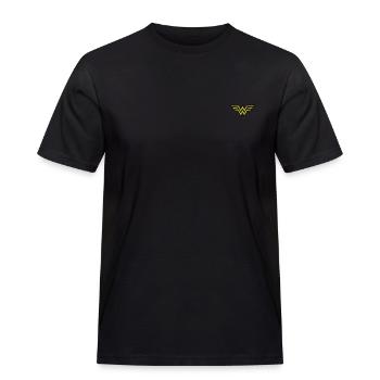 DC Comics Wonder Woman Logo Petit Broderie - T-shirt Workwear homme - noir - Devant - AI Model Male 178 light (178cm)