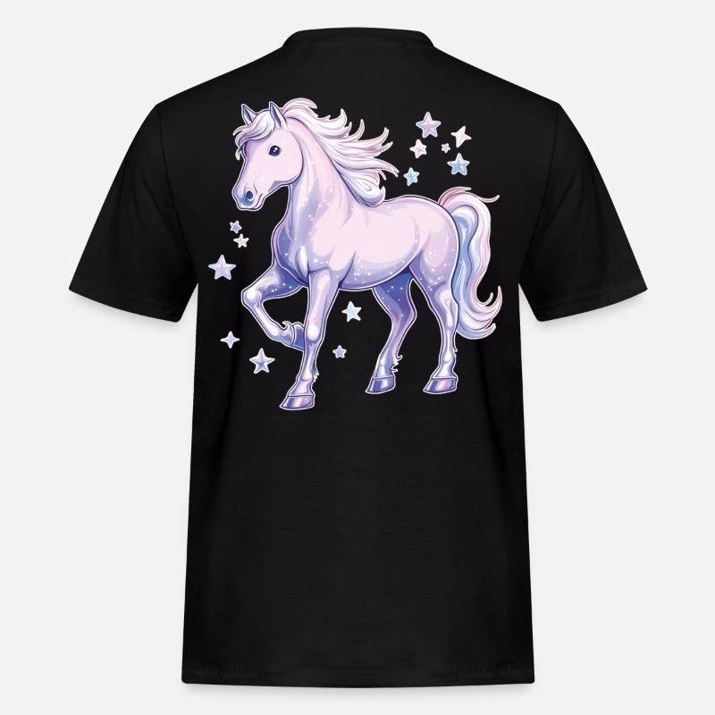 Pferd mit Sternen - Männer Workwear T-Shirt - Schwarz