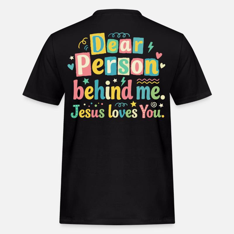 Jesus liebt dich positive Botschaft - Männer Workwear T-Shirt - Schwarz