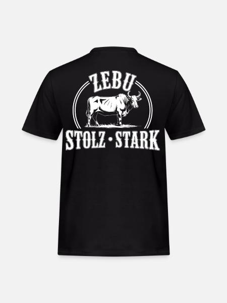 Zebu Stolz Stark Logo - Männer Workwear T-Shirt - Schwarz