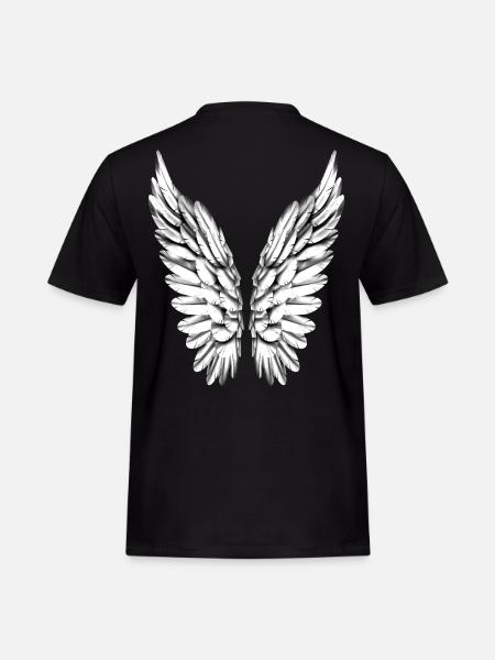 Angel Wing Silver White Angel Wings Angel Wings - Men's Workwear T-Shirt - black