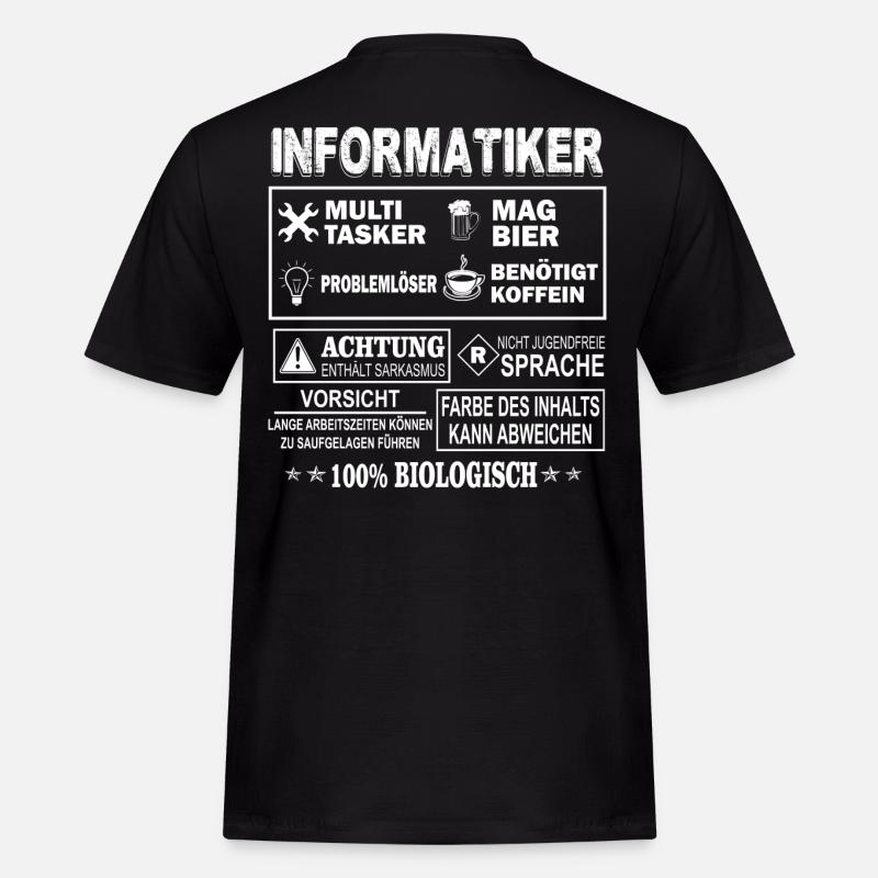 INFORMATIKER Multitasker - Männer Workwear T-Shirt - Schwarz