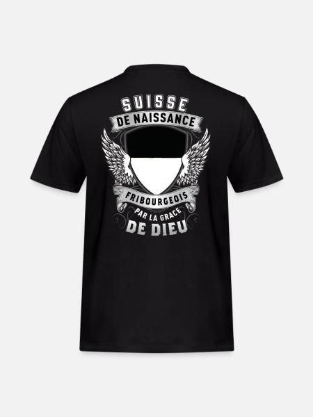 Fribourgeois Grâce de Dieu - T-shirt Workwear homme - noir