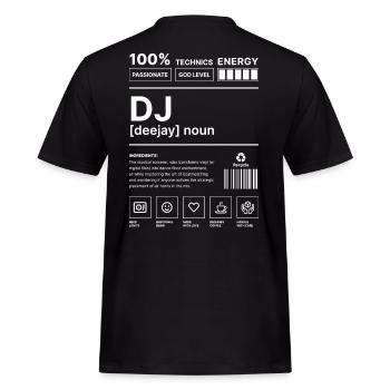 Deejay Vibes - Mannen Workwear T-shirt - zwart - Achter - AI Model Male 178 light (178cm)