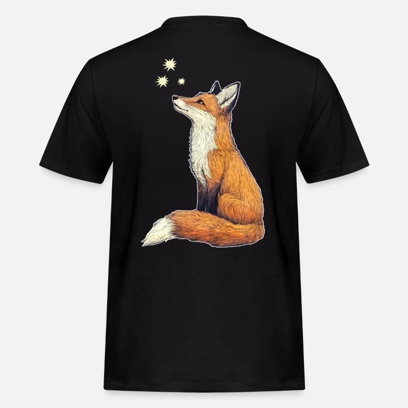 Fuchs mit Sternen - Männer Workwear T-Shirt - Schwarz
