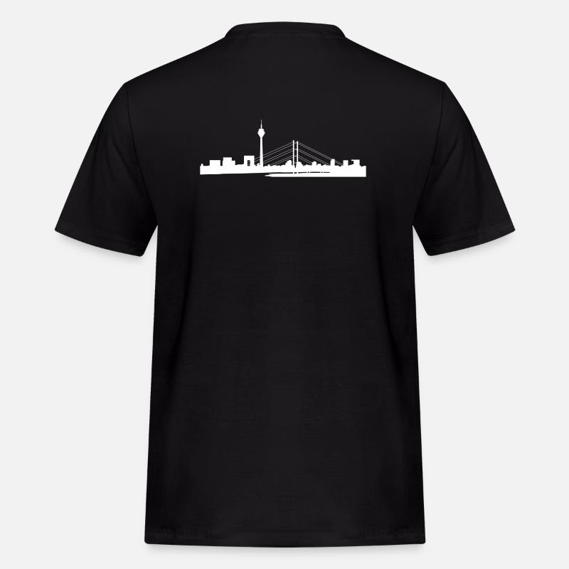 Düsseldorf Skyline 03 - Männer Workwear T-Shirt - Schwarz