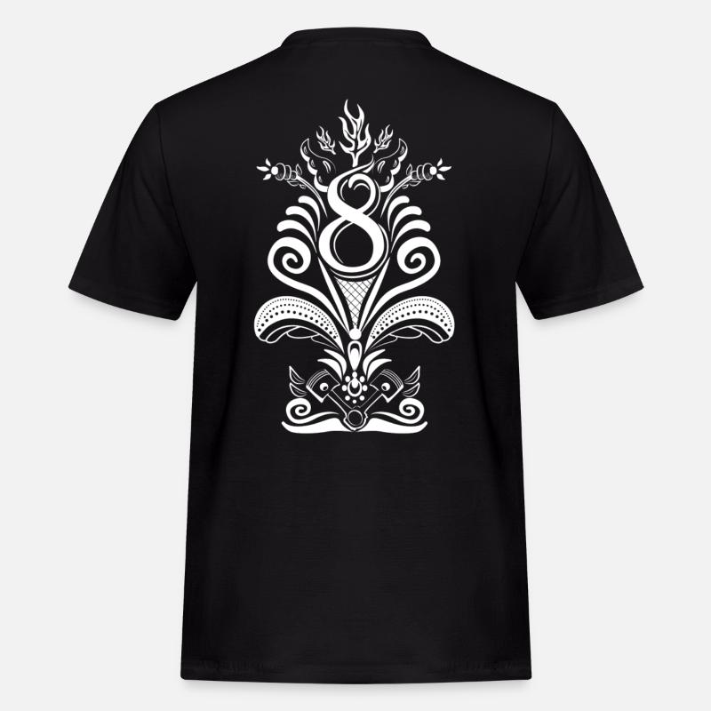Kurbits V8 No:2 - weiß - Männer Workwear T-Shirt - Schwarz