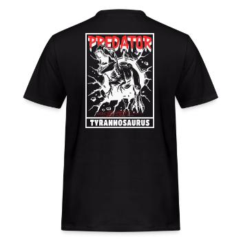 Predator - Tyrannosaurus Rex - Männer Workwear T-Shirt - Schwarz - Hinten - AI Model Male 178 light (178cm)